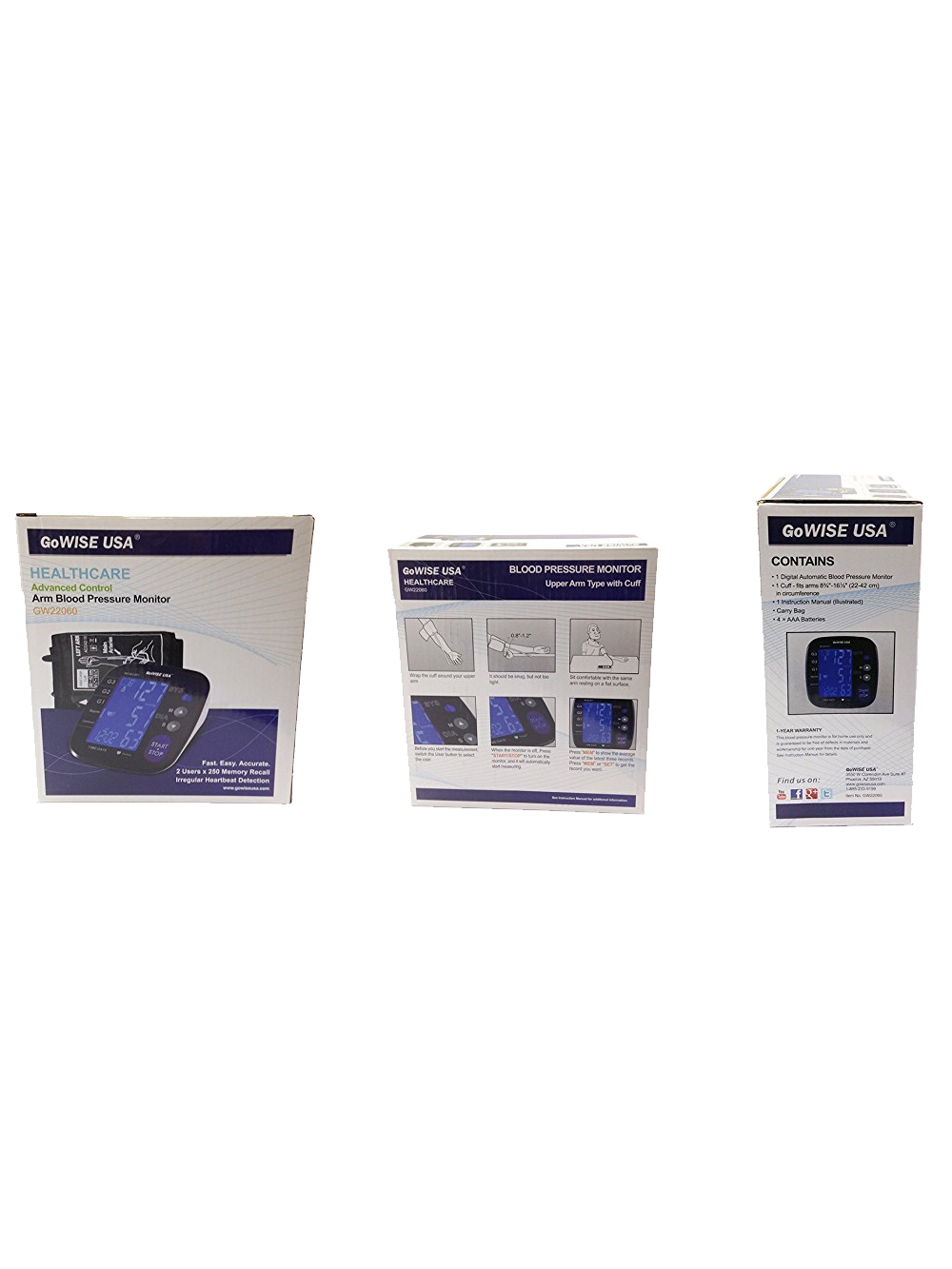 GoWISE USA Advanced Control Digital Blood Pressure Monitor 6